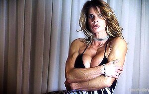 Bodybuilder Anna Cervantes Teases With Big-Tits, Clothed, Dress, Milf, Skirt
